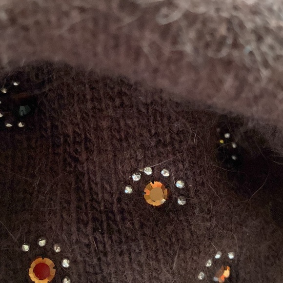 Wool Angora Blend Crystal Encrusted Hat NeverUsed